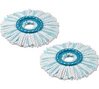 ASFASFq-lot de 2 têtes de rechange Clean Twist Disc Mop micro duo, tous types de sols, absorption complète de la saleté grâce au système à 2 fibres, microfibre absorbante, franges de remplacement