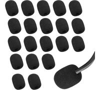 ASFASFq-Lot de 20 protections anti-pop pour casque d'écoute en mousse - Noir