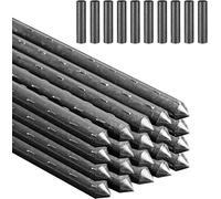 ASFASFq-Lot de 20 tuteurs de plantes en coco avec 10 connecteurs pour plantes grimpantes - Longueur : 42 cm - Diamètre : 11 mm