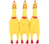 ASFASFq-Lot de 3 Poules hurlantes en Caoutchouc Jaune Qui couinent - Jouet Fantaisie et Durable pour Enfants et Chiens