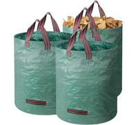 ASFASFq-Lot de 3 sacs à déchets de jardin de 272 l, réutilisables, solides, avec anse, autoportants, imperméables, pliables, adaptés pour les feuilles et les déchets