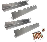 ASFASFq-Lot de 4 brochettes en acier inoxydable pour barbecue à gaz, pics à gaz, pour 6 brochettes, accessoires pour barbecue en plein air, camping, randonnée ou pique-nique