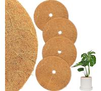 ASFASFq-Lot de 4 coques de protection en noix de coco pour pots de fleurs, tapis de protection contre les mauvaises herbes,Disque de Coco Rond, Disque de Coco Protection pour Plantes(20 cm)