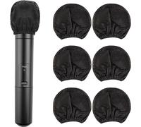 ASFASFq-Lot de 40 housses de microphone jetables en non-tissé avec bande élastique - Capuchons de protection pour microphone pour salles d'enregistrement, karaoké, réunion de nouvelles (noir)