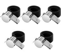 Asfasfq-Lot De 5 Sifflet Arbitre, Sifflets De Sport, Siflet Puissant Et Net, Metal Siffler, Avec Une Longe En Nylon Amovible, Pour Les Entraîneurs,Arbitres, Sauveteur, Sports, Randonnée (Argent)