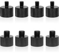 ASFASFq-Lot de 8 adaptateurs de microphone 3/8 mâle vers 1/4 femelle et 1/4 mâle vers 3/8 femelle pour appareil photo, trépied, micro