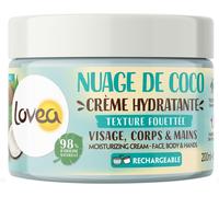 Asfasfq-Lovea - Nuage De Coco - Crème Hydratante Multi-Usages - Visage, Corps & Mains - Hydratation 24h - Pour Toute La Famille - Dès 3 Ans - 99% D'origine Naturelle - Vegan - Fabriqué En France - 20