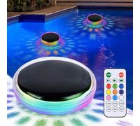 ASFASFq-Lumière Piscine Solaires, Lumière Piscine sous l'eau avec Télécommande, Lampe Piscine Hors Sol RGB à Couleur Changeante, IP68 Étanche Lampe Flottante pour Jardin Baignoire Spa Aquarium (B)