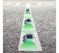 ASFASFq-Lumière Solaire de Goujon de Route, Détection Sensible d'économie d'énergie Marqueur de Chemin LED Solaire Haute visibilité en Alliage d'aluminium IP68 étanche pour le Sol de