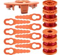ASFASFq-luolety WA0010 Bobine de fil pour débroussailleuse Worx WG150 WG151 WG151.5 WG152 WG153 WG1 54 WG155 WG155.5 WG156 WG157 WG160 WG160 WG160 WG166 3 WG1 65 WG175 WG180, 6 bobines, 8 lames, 1 di