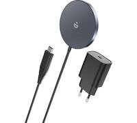 Asfasfq-Mag-Safe Chargeur Avec Adaptateur Usb-C, Chargeur Magnétique Sans Fil Rapide Pour Iphone 15/14/13/12 Séries Et Airpods Ultra Slim Charge Sans Fil Inductive (Gris)