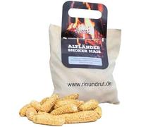 ASFASFq-Maïs fumé 500 g de maïs grillé pour barbecue dans un sac en jute Matériel d'allumage naturel pour fumoirs et barbecue au charbon de bois Prêt à griller rapidement, sans étincelles et