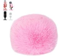 ASFASFq-Manchon de protection universel en fourrure pour microphone court - Filtre anti-pop en fourrure - Réduction du bruit extérieur - Coupe-vent et anti-poussière - Rose
