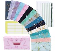 Asfasfq-Mangsen Lot De 15 Enveloppes En Plastique Et 15 Feuilles De Budget Pour L'argent Liquide - Marbre.