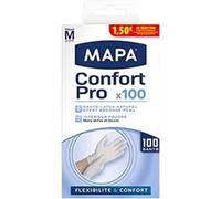 Asfasfq-Mapa - Confort Pro - Gants Fins Ménagers En Latex ¿ Recyclables Avec Terracycle - Flexibilité Et Confort Maximal - 1 Boîte De 100 Gants - Taille M