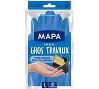 ASFASFq-MAPA - Gros Travaux - Gants de Ménage Doublure Textile et Triple Epaisseur - Idéal gros travaux d'intérieur - 1 paire - Taille L