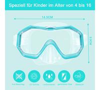 Asfasfq-Masque Plongée Enfant, Masque Tuba Anti-Buée Anti-Fuite, Avec Masque Nasal Et Sangle Élastique Réglable Vue Panoramique Hd À 180°, Pour 4-16 Ans Garçons Et Filles
