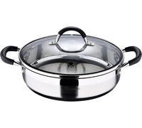 Asfasfq-Masterpro Foodies Faitout Bas Avec Couvercle En Verre Contenance 3,8l Faitout En Acier Inoxydable Résistant, Facile À Nettoyer Pour Tous Types De Cuisinières