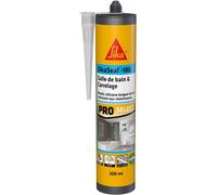 ASFASFq-Mastic silicone sanitaire - SikaSeal-180 Salle de Bain & Carrelage blanc - Réalisation de joints - Spécial pièce humide - Longue durée - 300 ml