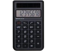 ASFASFq-MAUL Calculatrice de Poche Eco 250, Calculatrice Solaire à 8 Chiffres, Calculatrice de Bureau Professionnelle pour Le Bureau et l'École, Plastique Recyclé à 80%, Noir