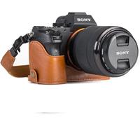 ASFASFq-MegaGear MG1125 Demi-étui et Sangle en Cuir avec accès à la Batterie pour Sony Alpha A7S II/A7R II/A7R II/A7 II - Marron Clair