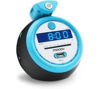 ASFASFq-METRONIC 477016 Radio Réveil Projection Plafond Horloge Affichage Led Sportsman - Clock Alarme Matin Buzzer, FM, MP3 - Alimentation Prise Secteur - Bleu & Noir