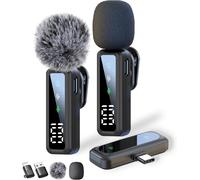 ASFASFq-Micro Cravate Sans Fil - Microphone Sans Fil à pince compatible iPhone/Android/Ordinateur, Mini Micro avec suppression du bruit, compatible streaming en direct, vlogging, YouTube, TikTok et i