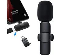 ASFASFq-Micro cravate sans fil, mini microphone plug-play pour iOS et Android, microphone d'enregistrement sans fil pour streaming en direct, YouTube, TikTok, Facebook Réduction du bruit