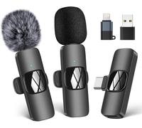 ASFASFq-Micro Cravate sans fil pour iPhone/Telephone Android/Ordinateur Portable, Microphone à revers USB C pour enregistrement vidéo, Vlogging, TikTok, YouTube, Réduction du bruit, clip Plug-Play su