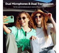 ASFASFq-Micro Cravate sans Fil pour iphone15 16 Android Laptop, Plug & Play USB-C Portable Microphone Réduction du Bruit Mini Micro Cravate pour Enregistrement Vidéo Diffusion en Direct (2 Mic)