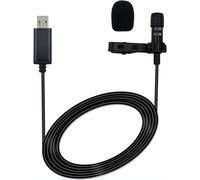 ASFASFq-Microphone à clip USB de type A portable avec suppression du bruit, microphone filaire Plug and Play avec clip adapté pour la vidéoconférence, les jeux de musique, le chant et le streaming en