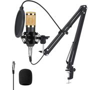 ASFASFq-Microphone à Condensateur USB, Enregistrement pour Ordinateur de Bureau et Ordinateur Portable avec Support réglable Microphone Cardioïde Professionnel pour Studio Conversation Youtube Voice