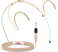 ASFASFq-Microphone Casque Double Oreille ¿ Casque Omnidirectionnel Professionnel avec Microphone Câblé 3,5mm / 1/4"", Câble 1,2m et Protection Contre le Vent