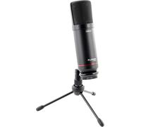 ASFASFq-Microphone condensateur USB professionnel MUSB 20 Cardioïde Noir. Streaming, Podcast, Gaming, Enregistrement voix pour PC Windows et Mac. Trépied, pince et bonnette inclus. Plug & play.