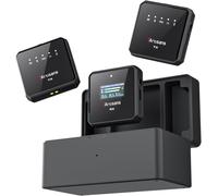 ASFASFq-Microphone cravate sans fil avec transmission sans fil longue distance de 100 m, autonomie de 20 heures et réduction du bruit, bande sonore sûre, compatible avec appareils