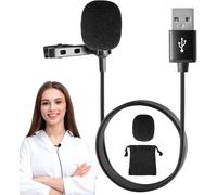 ASFASFq-Microphone cravate USB, microphone à condensateur omnidirectionnel à clipser avec microphone filaire de type C prise jack 3,5 mm pour téléphone, PC, ordinateur, Mac, ordinateur portable, YouT