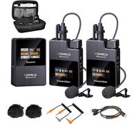 ASFASFq-Microphone lavalier sans Fil, BoomX-D2 2.4G système de Microphone sans Fil Compact, Microphone Lav pour Appareil Photo Smartphone Podcast Interview Youtube Facebook Live-Steaming