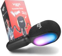 ASFASFq-Microphone sans fil Bluetooth avec haut-parleur karaoké True Wireless. Microphone karaoké pour enfant, batterie 10H, émetteur FM, effets de lumière et de son