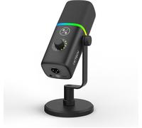 ASFASFq-Microphone USB de jeu pour PC, microphone à condensateur d'annulation de bruit pour podcasts et streaming vidéo avec trépied, filtre anti-pop, support antichoc, contrôle du gain, lumières RVB