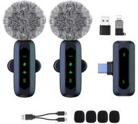 ASFASFq-Mini Micro Cravate sans Fil pour Android/iPhone/Ordinateur Portable/iOS ¿ Microphone à Revers à réduction du Bruit pour Enregistrement, Micro à Clipser, vidéo, Tiktok, Youtube, Vlog