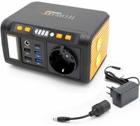 ASFASFq-Mini Station Electrique TX-205 avec Panneau LED, Lampe, 5X USB - Powerbank 74Wh 230V avec Prise intégrée - Batterie Externe pour Portable, téléphone etc., Compatible avec chargeurs solaires