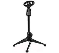 ASFASFq-Mini Trépied pour Microphone, Trepied Micro Support de Microphone de Bureau Réglable Portable Pliable avec Microphone Clip pour Studio Podcast, Conférence, Lecture