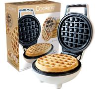 Asfasfq-Mini Waffle Factory « Classic » - Mini Gaufrier Rond Avec Plaque Chauffante Anti-Adhérente - Machine À Gaufres - Appareil Idée Cadeau Pâtisserie Cuisine - Recette Incluse - 3885