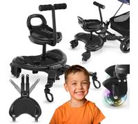 Asfasfq-Moby-System Extension De Poussette Universelle 2 En 1 Avec Siège Et Roues Led, Planche Poussette Universelle, Accessoires Pour Poussettes Enfants, Charge Jusqu'à 20 Kg