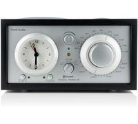 ASFASFq-Model THREE BT - Poste Radio Vintage AM/FM Bluetooth sur Secteur - Radio Réveil Bluetooth Retro en Bois - Petite Enceinte Design avec Horloge Analogique - Radio Cuisine - Noir Argent