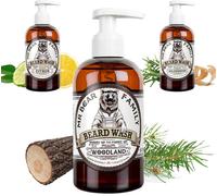 Asfasfq-Mr Bear Family Shampoing Barbe Homme Naturel 250ml - Boisé - Plus D'hydratation Pour Une Barbe Plus Fournie Et Plus Saine - 2-En-1 Savon À Barbe Et Revitalisant Pour Barbe - Produit Barbe Hom