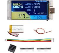 Asfasfq-Nerdminer V2 Pro Mining Bitcoin Btc 307kh/S Solo Miner Faible Consommation D'énergie Btc Nerd Miner Avec Batterie/T-Display S3/Écran Couleur Tft De 1,9¿ Lucky Miner Win Compatible Avec Nerd M