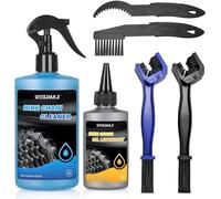 Asfasfq-Nettoyant Pour Chaîne De Vélo, Kit De Nettoyage Pour Vélos Avec 100 Ml Huile Pour Chaîne De Vélo Et 300 Ml Spray De Nettoyage, Kit Nettoyant Lubrifiant Pour Chaîne Avec Brosses