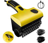 ASFASFq-Nettoyeur électrique sans fil pour barbecue - Brosse de nettoyage électrique rotative à 360° avec 2 têtes - Fonction de pulvérisation d'eau rechargeable - Brosse de nettoyage électrique pour