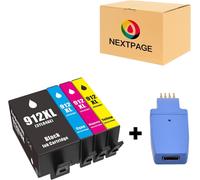 ASFASFq-Nextpage 912XL Lot de 4 cartouches d'encre 912 compatibles avec Hp Officejet 8022 8020 8010 8012 8013 8014, etc. Avec 1 puce 912XL (non compatible avec les imprimantes de la série E)